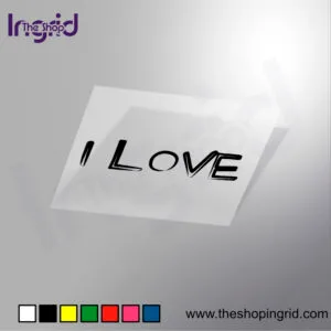 Pegatina vinilo “I Love” personalizada para decoración y regalos en España